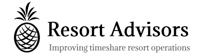 A resort advisor logo with the words " resort advisors " in black.